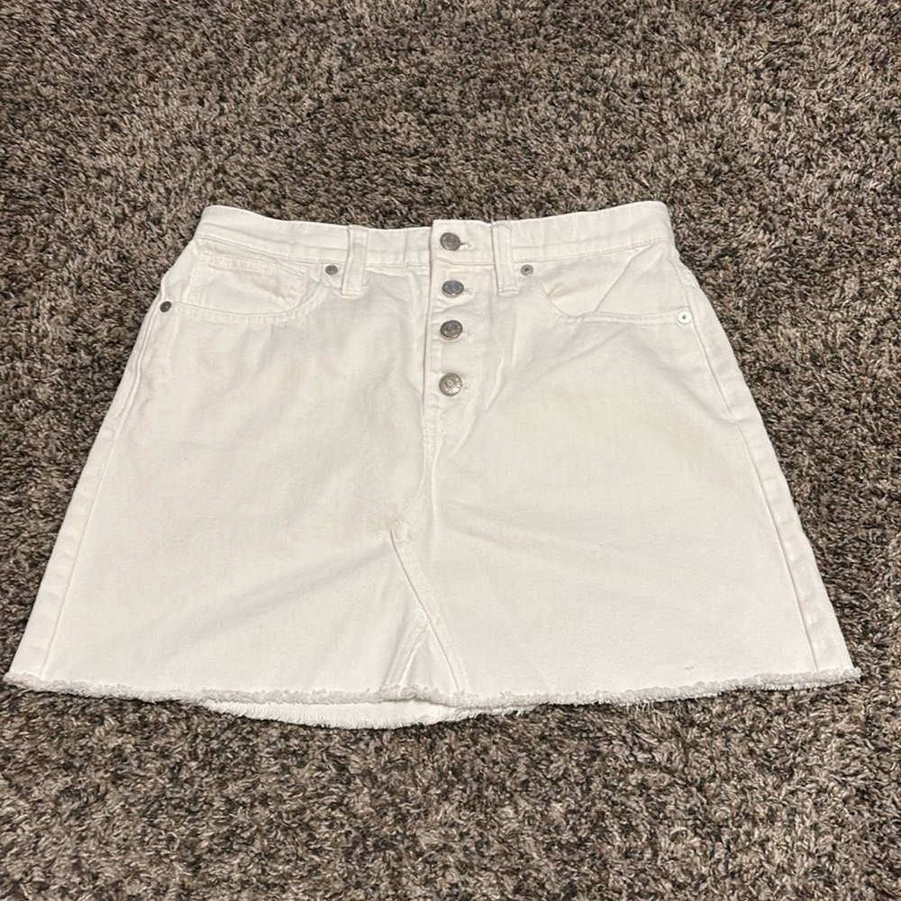 Madewell White Jean Skirt